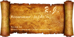 Rosenauer Jolán névjegykártya